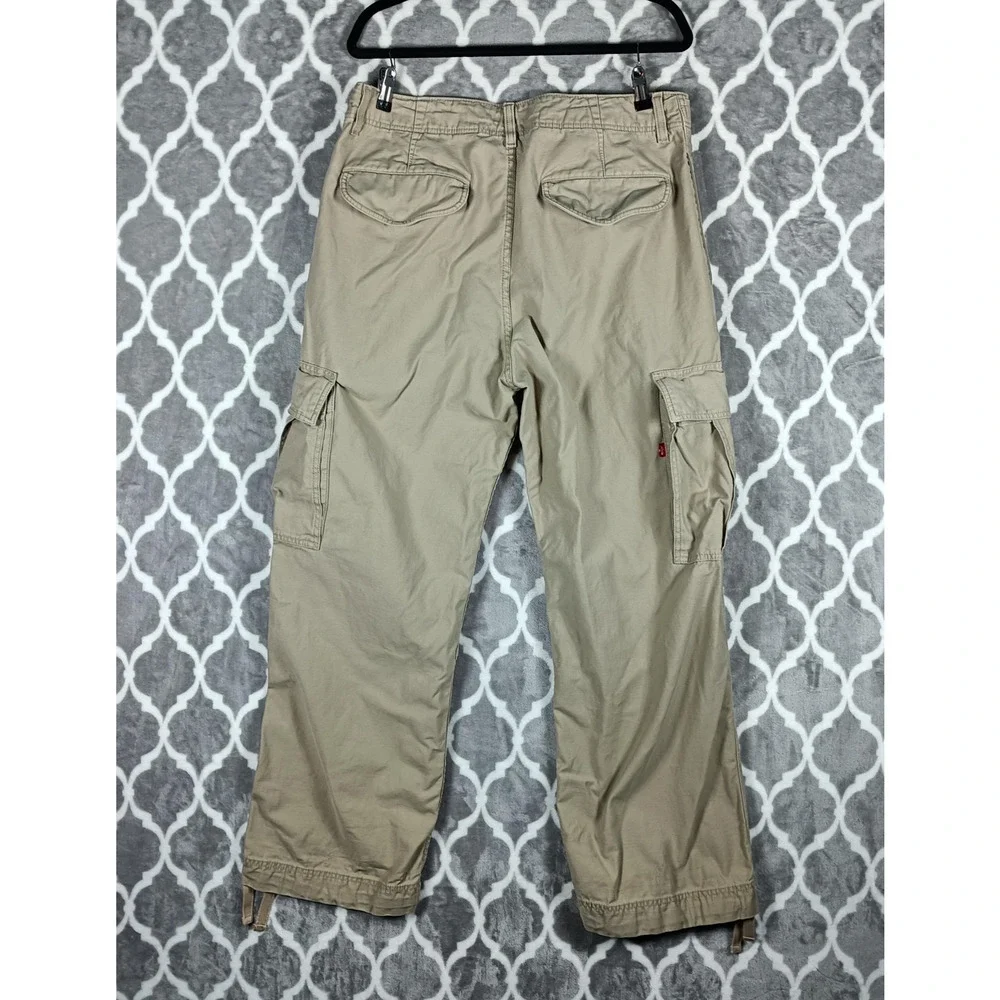Levis Fatigue Cargo Pants Mens 33x30 Beige Cotton Relaxed Fit Canvas Rugged